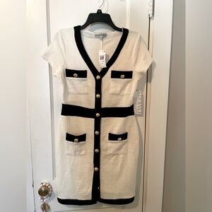 Almost Famous White Dress with black trim - new with tag - size large paid $49